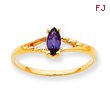 14K Gold June Rhodolite Garnet Birthstone Ring