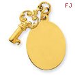 14K Gold Key & Tag Charm