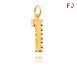 14K Gold Large Diamond-Cut Number 1 Charm