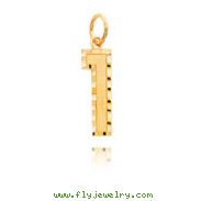 14K Gold Large Diamond-Cut Number 1 Charm