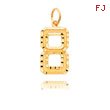 14K Gold Large Diamond-Cut Number 8 Charm