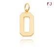 14K Gold Large Polished Number 0 Charm