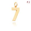 14K Gold Large Polished Number 7 Charm