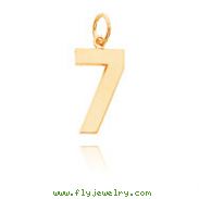 14K Gold Large Polished Number 7 Charm