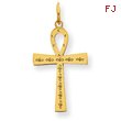 14K Gold Laser Designed Ankh Cross Charm