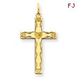 14K Gold Laser Designed Cross Charm