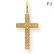 14K Gold Laser Designed Cross Charm