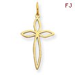 14K Gold Laser Designed Cross Charm