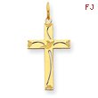 14K Gold Laser Designed Cross Charm