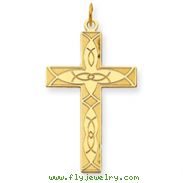 14K Gold Laser Designed Cross Pendant