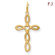 14K Gold Laser Designed Cross Pendant