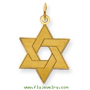 14K Gold Laser Designed Star of David Charm