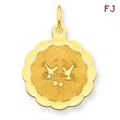 14K Gold Love Birds Disc Charm