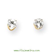 14K Gold March Aquamarine  Post Earrings