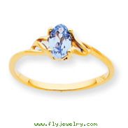 14K Gold March Aquamarine Birthstone Ring