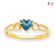 14K Gold March Aquamarine Birthstone Ring