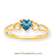 14K Gold March Aquamarine Birthstone Ring