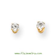 14K Gold March Aquamarine Post Earrings