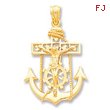 14K Gold Mariners Cross Pendant