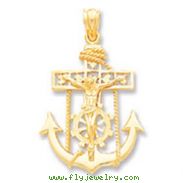 14K Gold Mariners Cross Pendant