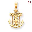 14K Gold Mariners Cross Pendant