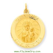 14K Gold Matka Boska Medal Charm