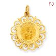 14K Gold Matka Boska Medal Charm