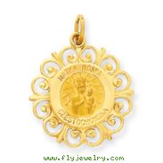 14K Gold Matka Boska Medal Charm