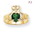 14K Gold May Birthstone Claddagh Ring