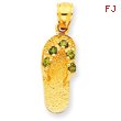 14K Gold May CZ Birthstone Flip Flop Pendant