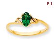 14K Gold May Emerald Birthstone Ring