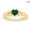 14K Gold May Emerald Birthstone Ring