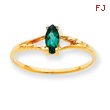 14K Gold May Emerald Birthstone Ring