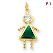 14K Gold May Girl Gemstone Charm