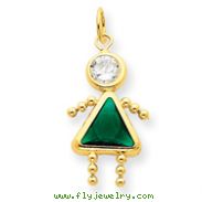 14K Gold May Girl Gemstone Charm