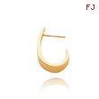 14K Gold Med. Polished J-Hoop Earrings