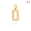 14K Gold Medium Diamond-Cut Number 0 Charm