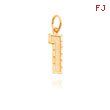 14K Gold Medium Diamond-Cut Number 1 Charm