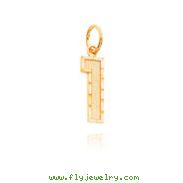 14K Gold Medium Diamond-Cut Number 1 Charm