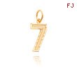 14K Gold Medium Diamond-Cut Number 7 Charm