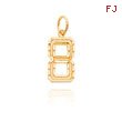 14K Gold Medium Diamond-Cut Number 8 Charm