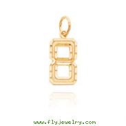 14K Gold Medium Diamond-Cut Number 8 Charm