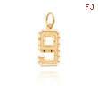 14K Gold Medium Diamond-Cut Number 9 Charm