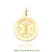 14K Gold Medium High Polish Paramedic Medical Pendant