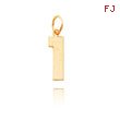 14K Gold Medium Polished Number 1 Charm