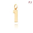 14K Gold Medium Polished Number 1 Charm