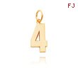 14K Gold Medium Polished Number 4 Charm