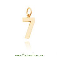 14K Gold Medium Polished Number 7 Charm