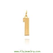 14K Gold Medium Satin Number 1 Charm