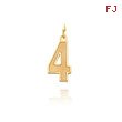 14K Gold Medium Satin Number 4 Charm